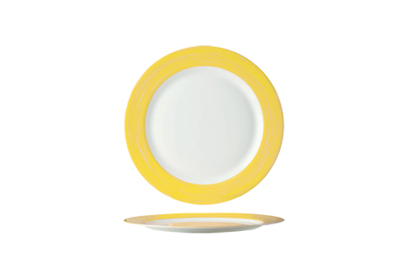 Arcoroc Brush Jaune Assiette dessert 19,5cm